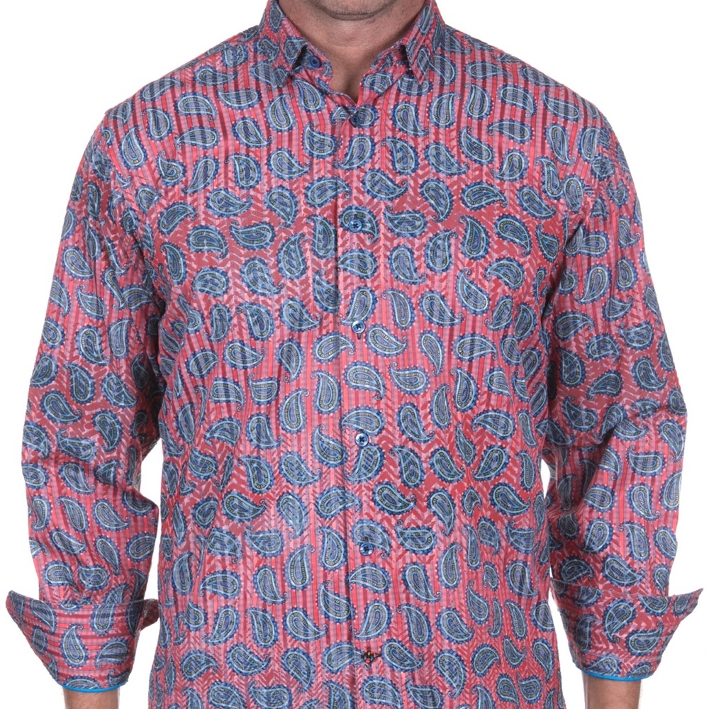 Red with Blue Paisley